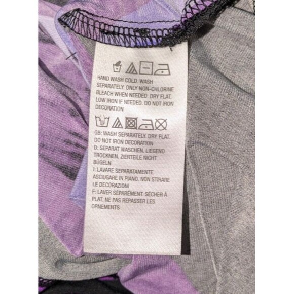 Susan Graver Artisan Blouse 1X Women's Purple Floral Sequin Long Sleeve Liquid - Picture 6 of 7